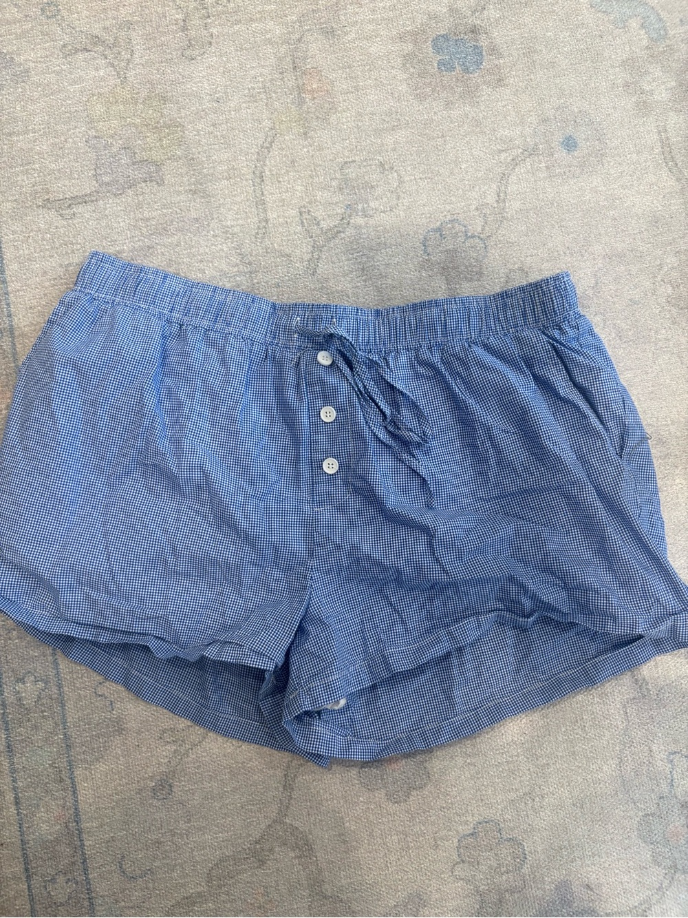 Le Lis Blue Checked Boxer Lounge Shorts